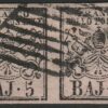 Pontificio I Em., 5 bajocchi n.6 coppia orizzontale con INTERSPAZIO cv 350