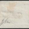 Pontificio I Em., 6 bajocchi grigio su frammento 1857 da S. Arcangelo  firmato AD