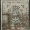 Modena – Governo Provvisorio 1859 – 5 cent verde ben marginato con annullo di Finale di Modena – Sassone N .12