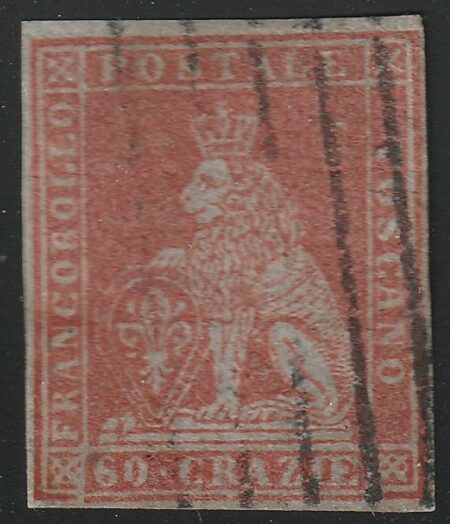 Toscana il 60 crazie scarlatto usato 2 Certificati Cv 50.000