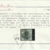 Stato Pontificio 1852 – 1/2 bajocco grigio azzurro 8 FILETTI con interspazio completo in alto certificato – Sassone N.1a