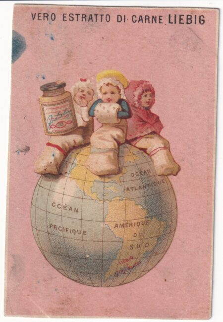 LIEBIG ITA S 144 – Globi terraquei fondo rosa (D) – condizioni come in foto