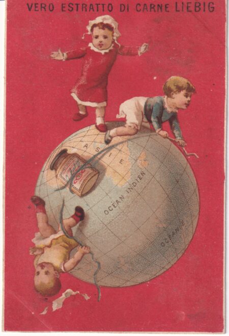 LIEBIG ITA S 143 – Globi terraquei fondo rosso (F) – condizioni come in foto