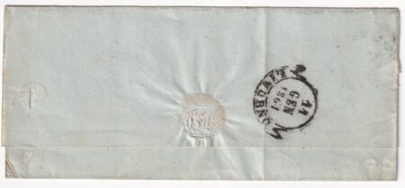 1861 11 Gen 10 c. Falla nello scudo Sass 19 VAR ben marginato su sovracoperta da Lucca x Livorno