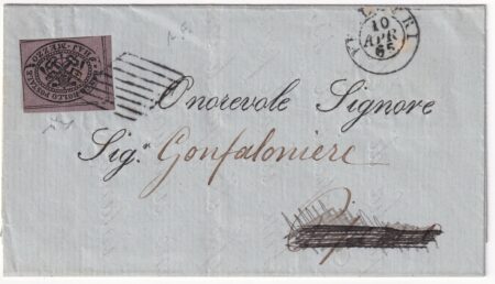 I Em. 1/2 b. Adf isolato su circolare da Roma x Piperno con il treno f.Chiav rara n.1Aa