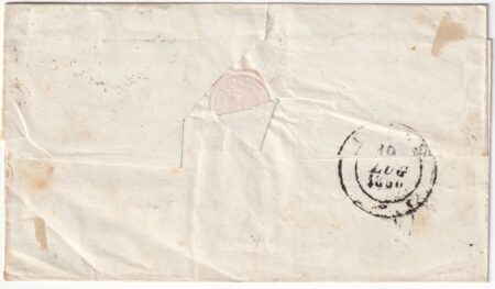 1860 17 Lug 10 c. Sass 19e ben marginato su sovracoperta da Serravezza Pt.5 x Colle
