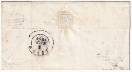 1860 17 Lug 10 c. Sass 19e ben marginato su sovracoperta da Serravezza Pt.5 x Colle