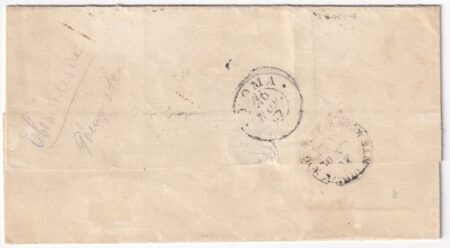 II Em. 10 c. su lettera Roma Ceprano Ambulante 2 Treno datario capovolto x Roma f.Chiav n.17