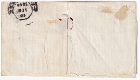 1860 12 lug 10 c. Sass 19 su lettera da Montevarchi Pt.5 x Firenze