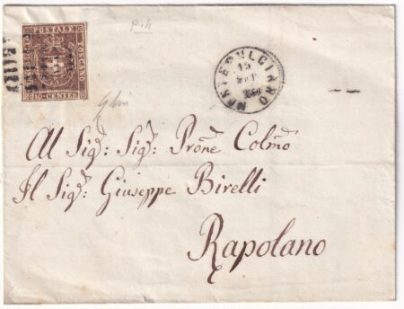 1860 13 Set 10 c. Sass 19 su sovracoperta da Montepulciano Pt.4 x Rapolano