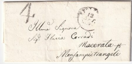 Risorgimento lettera del 12 Set 1860 giorno entrata delle truppe sarde in Umbria e Marche, testo interessante rara