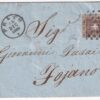 1860 14 Dic 10 c. Sass 19f su sovracoperta da Prato Pt. x Fojano