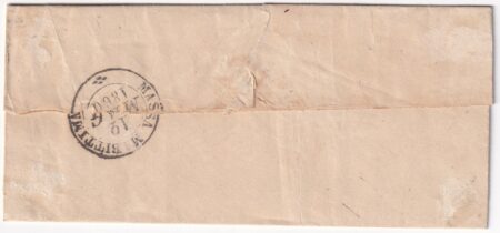 1860 12 Mag 10 c. Sass 19 su lettera da Follonica PD Pt.5 x Monterotondo