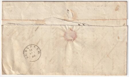 1860 29 Mag 10 c. Sass 19 su lettera da Prato Pt.5 x Scansano