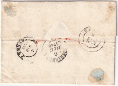 1860 3 Dic 10 c. Sass 19 su sovracoperta da Arezzo Pt.9 x Colle Val d’Elsa Cv 1750
