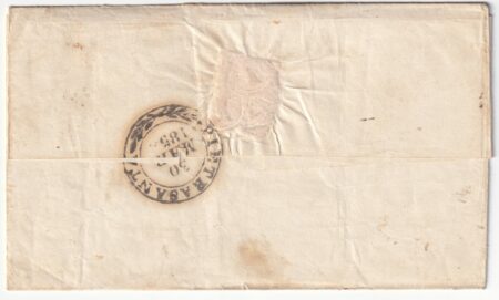 1855 28 Mar 2 cr. Sass 5d su sovracoperta da Piombino Pt.5 x Pietrasanta f.Chiav