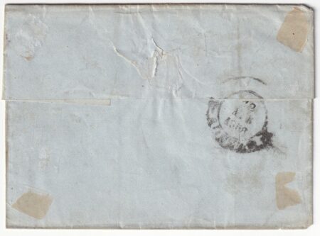 1858 11 Apr 2 cr. Sass 13 su sovracoperta da Figline Pt.4 x Arezzo