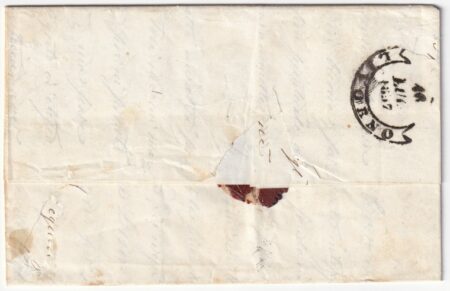 1857 16 Lug 2 cr. Sass 5f su fresca lettera da S.Miniato Pt.5 x Livorno