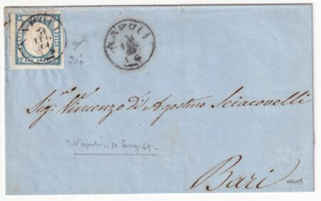 2 gr. ardesia grandi margini su sovracoperta da Napoli x Bari Cert.Biondi n.20c