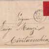 II Em. 10 c. ADf grandi margini su sovracoperta da Roma x Civitavecchia n.17