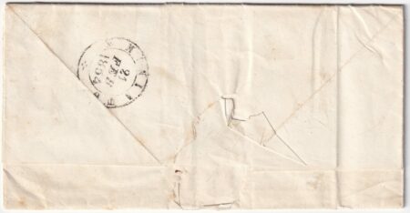 1854 20 Feb 1 cr coppia Sass 4 su lettera da Rocca S.Casciano Pt.5 x S.Miniato