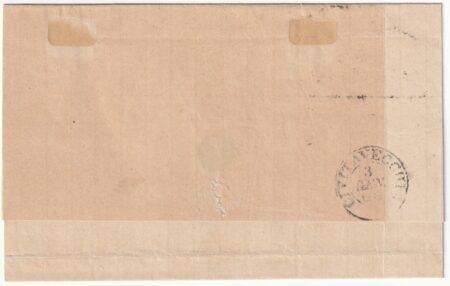 II Em. 10 c. ADf grandi margini su sovracoperta da Roma x Civitavecchia n.17