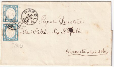 2+2 gr. ben marginati su sovracoperta da Napoli x città rara tariffa 4 porti n.20