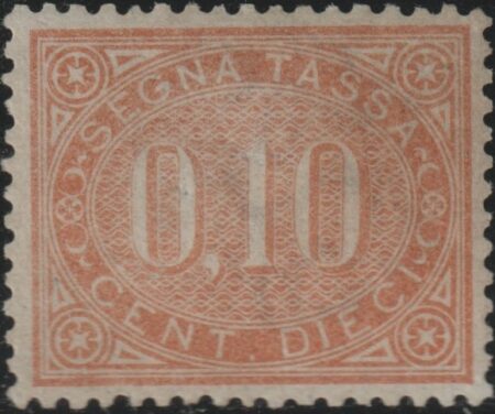 Regno D’Italia 1869 10 c. bruno arancio Sass. 2 MNH** Cv 75000