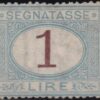 Regno D’Italia 1870 Segnatasse 1 l. azzurro chiaro e bruno Sass. 11 MVLH*/** Firmato Alberto Diena Cv. 15000