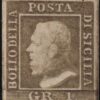Sicilia 1859 1 gr. verde oliva chiaro Sass. 5a MVLH* Certificato Cv. 12000
