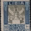 Libia 1921 10 l. azzurro e oliva Sass. 32a + 32y MH* Certificato Moscadelli Cv. 1800