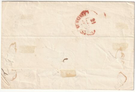 1860 18 Mag 2 gr. Sass 7a grandi margini su sovracoperta da Lecce x Napoli Rarità Cv 8750+++