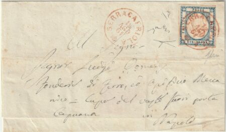 2 gr. Sass 20 su sovr. da Serracapriola Pt.11 x Napoli f.Bott, Chiav., ED Cv 3300