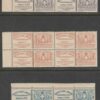1936 – Postelegrafonici Serie di 3 valori da 50 c. + 1 l. + 1,50 l. in Quartine integre molto rara – Sassone nn.12/13+17