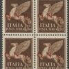 GNR Posta Aerea Tir. di Verona 50 c. Errore di Colore Sovr. Rossa Quartina integra rara Certificata – Sassone n.118A