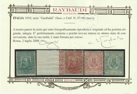 Plebiscito Serie Completa Sass S.13 MNH** centrata lusso 2 Certificati