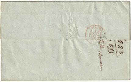 1855 10 Gen 2 b. + 3 b. Sass 3+4 su sovracoperta da Fermo x Roma