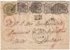 1864 18 Feb 3 b. + 8 b. 2 coppie Sass 4A+9 su frontespizio da Roma x Santiago del Cile, rara destinazione
