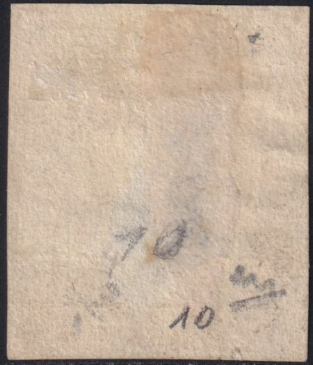 20 gr. grigio ardesia pos. 10 grandi margini usato raro – Sassone n.13