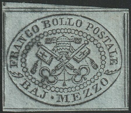 I^ Em. 1/2 b. grigio azzurro Sass 1a MNH** f.AD Cv 3000