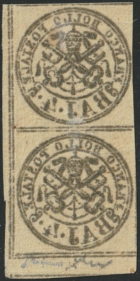 I^ Em. 4 b. giallo chiaro coppia Sass 5Ab MLH* Adf f.Chiavarello