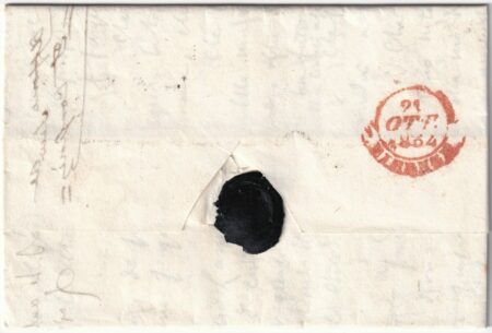 1854 28 Gen 8 b. grigio oleoso isolato Sass 9a su sovr. da Roma x Firenze Cv 1125