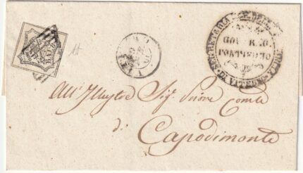 1861 19 Feb 8 b. isolato Sass 9 su sovr. da Roma x Capodimonte f.AD