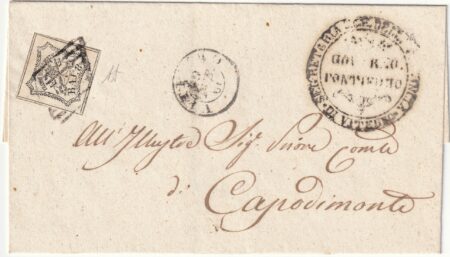 1861 19 Feb 8 b. isolato Sass 9 su sovr. da Roma x Capodimonte f.AD