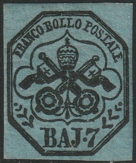 I^ Em. 7 b. azzurro chiaro Sass 8a MH* f.Fiecchi Cv 5000