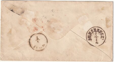 1867 27 Giu 5 b.+ 6 b. Sass 5+7a su sovr. da Roma x Mori nel Tirolo rara