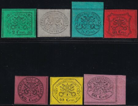 II Em. Serie di 7 valori Sass.13+15/20 MLH* firmati Spl