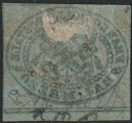 I^ Em. 1/2 b. grigo verdastro Sass 1b MH* Bdf f.Em.D, AD, G.Bolaffi Cv 2400