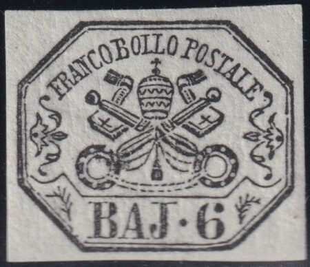 I Em. 6 b. grigio perla carta a macchina ben marginato nuovo con piena gomma raro periziato – Sassone n.7Aa