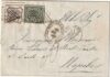 1857 11 Ott 2 b.+ 8 b.Sass 3+9 Intersp. su lettera da Bologna x Napoli f.AD